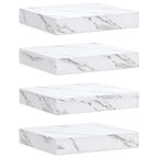 Scaffale da parete 4 pcs Marmo Bianco 23 x 23,5 x 4 cm