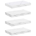 Scaffale da parete 4 pcs Marmo Bianco 40 x 23,5 x 4 cm