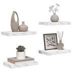 Scaffale da parete 4 pcs Marmo Bianco 40 x 23,5 x 4 cm