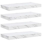 Scaffale da parete 4 pcs Marmo Bianco 50 x 23,5 x 4 cm