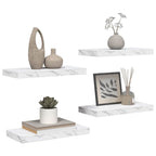 Scaffale da parete 4 pcs Marmo Bianco 50 x 23,5 x 4 cm