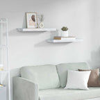 Scaffale da parete 2 pcs Marmo Bianco 60 x 23,5 x 4 cm