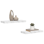 Scaffale da parete 2 pcs Marmo Bianco 60 x 23,5 x 4 cm