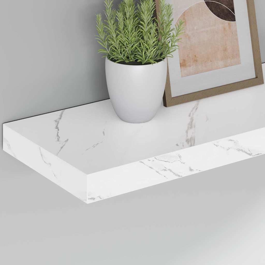 Scaffale da parete 4 pcs Marmo Bianco 60 x 23 x 4 cm