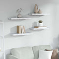 Scaffale da parete 4 pcs Marmo Bianco 60 x 23 x 4 cm
