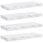 Scaffale da parete 4 pcs Marmo Bianco 60 x 23 x 4 cm