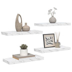 Scaffale da parete 4 pcs Marmo Bianco 60 x 23 x 4 cm
