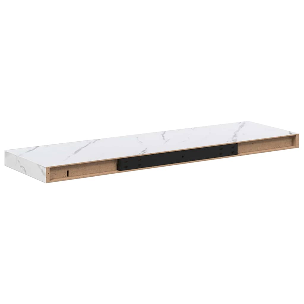 Scaffale da parete 2 pcs Marmo Bianco 80 x 23,5 x 4 cm