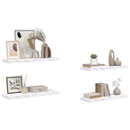Scaffale da parete 4 pcs Marmo Bianco 80 x 23,5 x 4 cm
