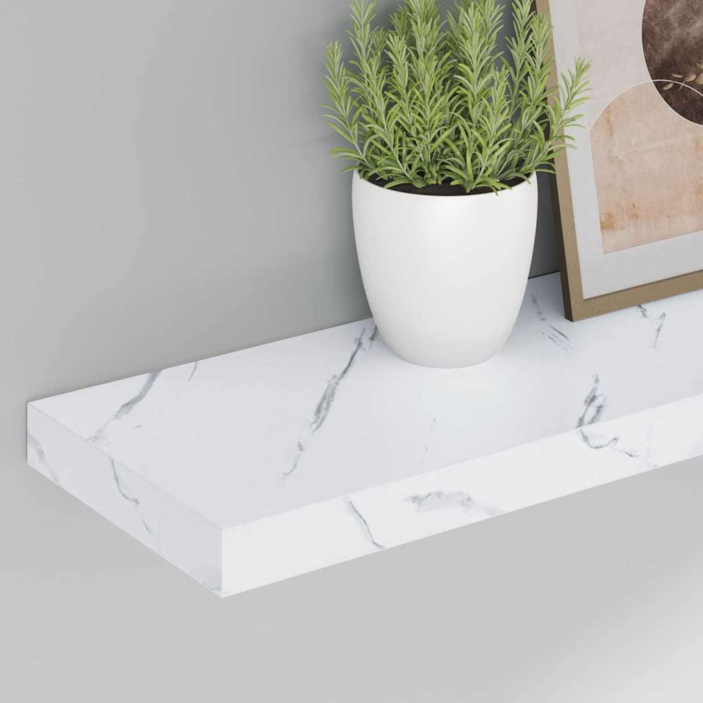 Scaffale da parete 4 pcs Marmo Bianco 90 x 23,5 x 4 cm