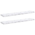 Scaffale da parete 2 pcs Marmo Bianco 120 x 23,5 x 4 cm
