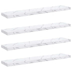 Scaffale da parete 4 pcs Marmo Bianco 120 x 23,5 x 4 cm