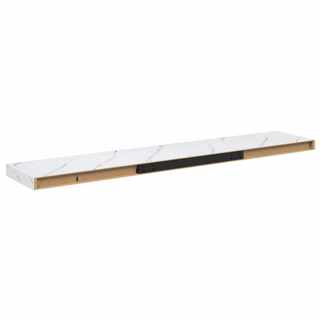 Scaffale da parete 4 pcs Marmo Bianco 120 x 23,5 x 4 cm