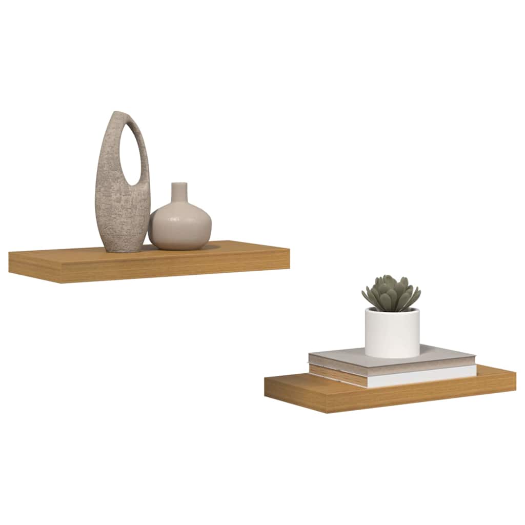 Scaffale da parete 2 pcs Beige 50 x 23 x 4 cm Legno multistrato