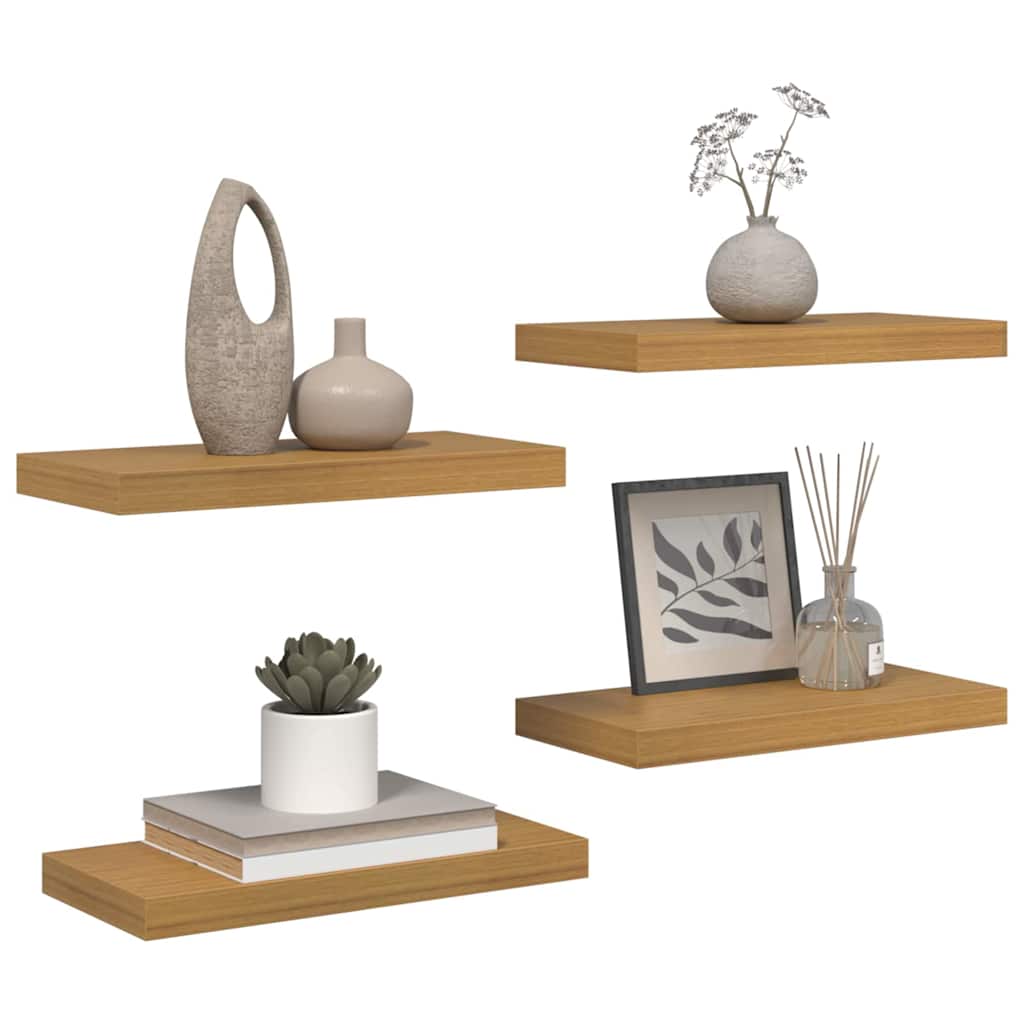 Scaffale da parete A parete 4 pcs Beige 50 x 23,5 x 4 cm