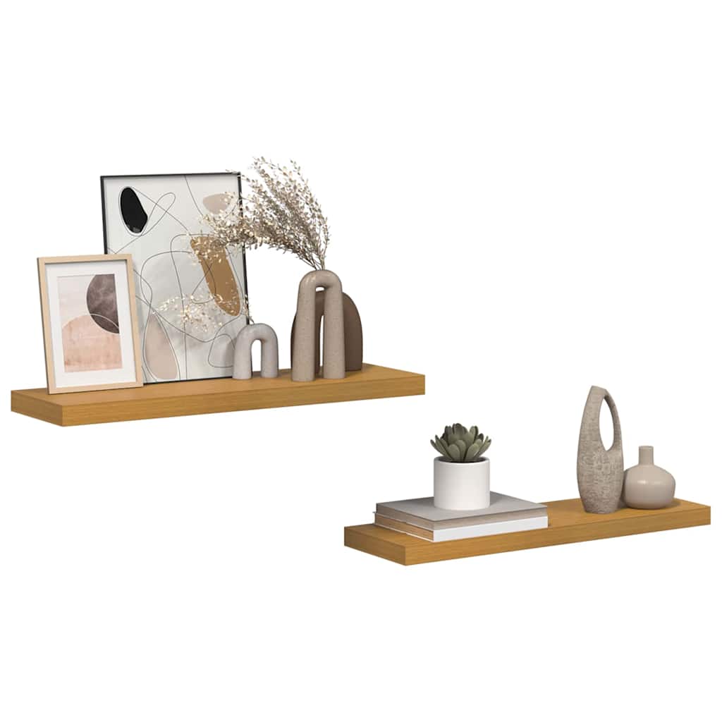 Scaffale da parete 2 pcs Beige 90 x 23,5 x 4 cm