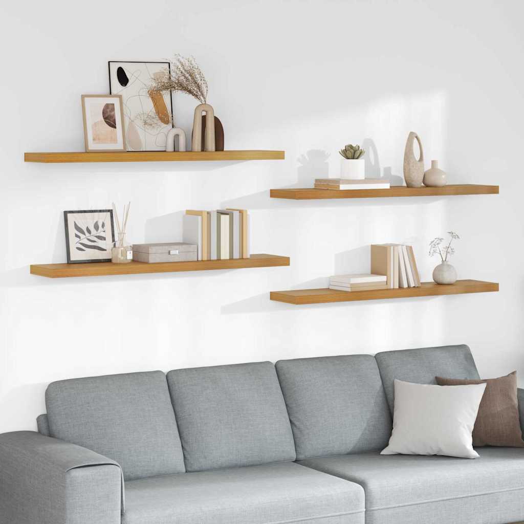 Scaffale da parete 4 pcs Beige 120 x 23,5 x 4 cm
