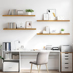 Scaffale da parete 4 pcs Beige 120 x 23,5 x 4 cm