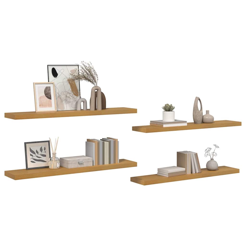 Scaffale da parete 4 pcs Beige 120 x 23,5 x 4 cm
