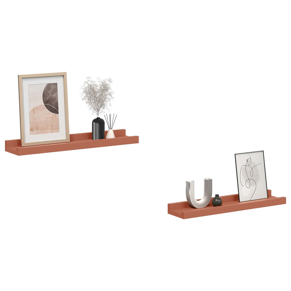 Scaffale da parete 2 pcs Rosso 40 x 9 x 3 cm Legno multistrato