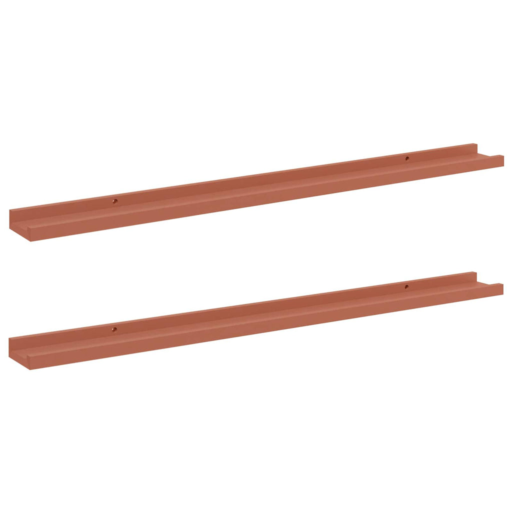 Scaffale da parete 2 pcs Rosso 100 x 9 x 3 cm Legno multistrato