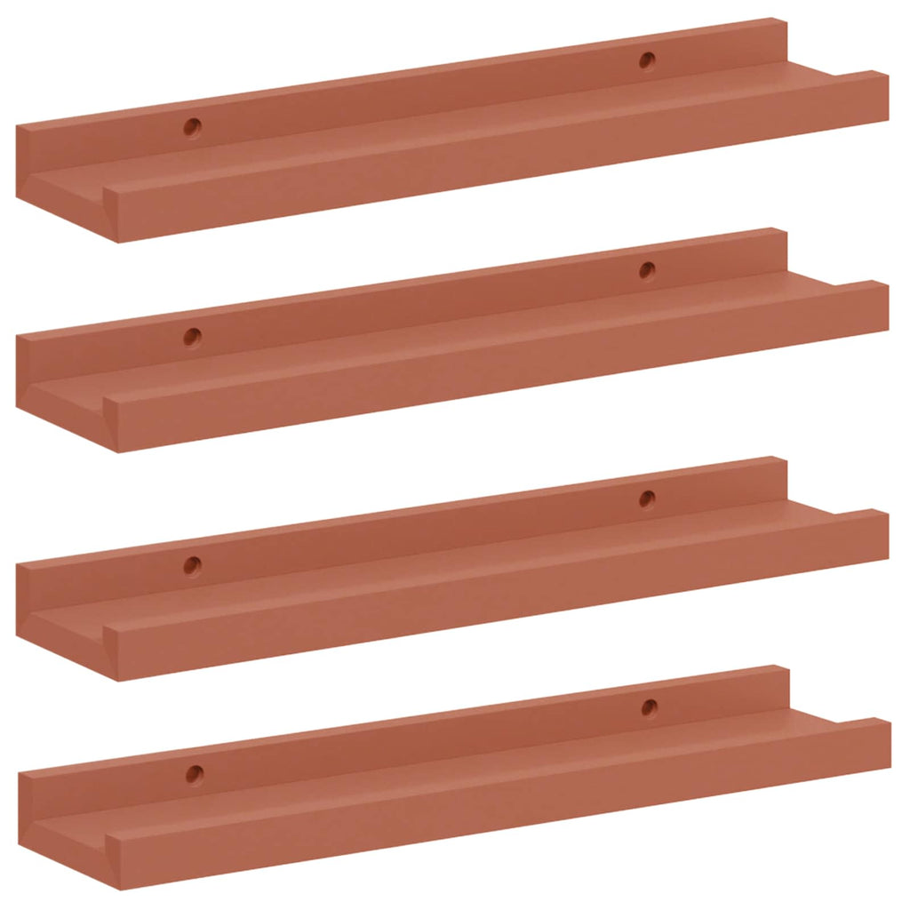 Scaffale da parete 4 pcs Rosso 40 x 9 x 3 cm Legno multistrato