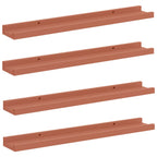 Scaffale da parete 4 pcs Rosso 60 x 9 x 3 cm Legno multistrato