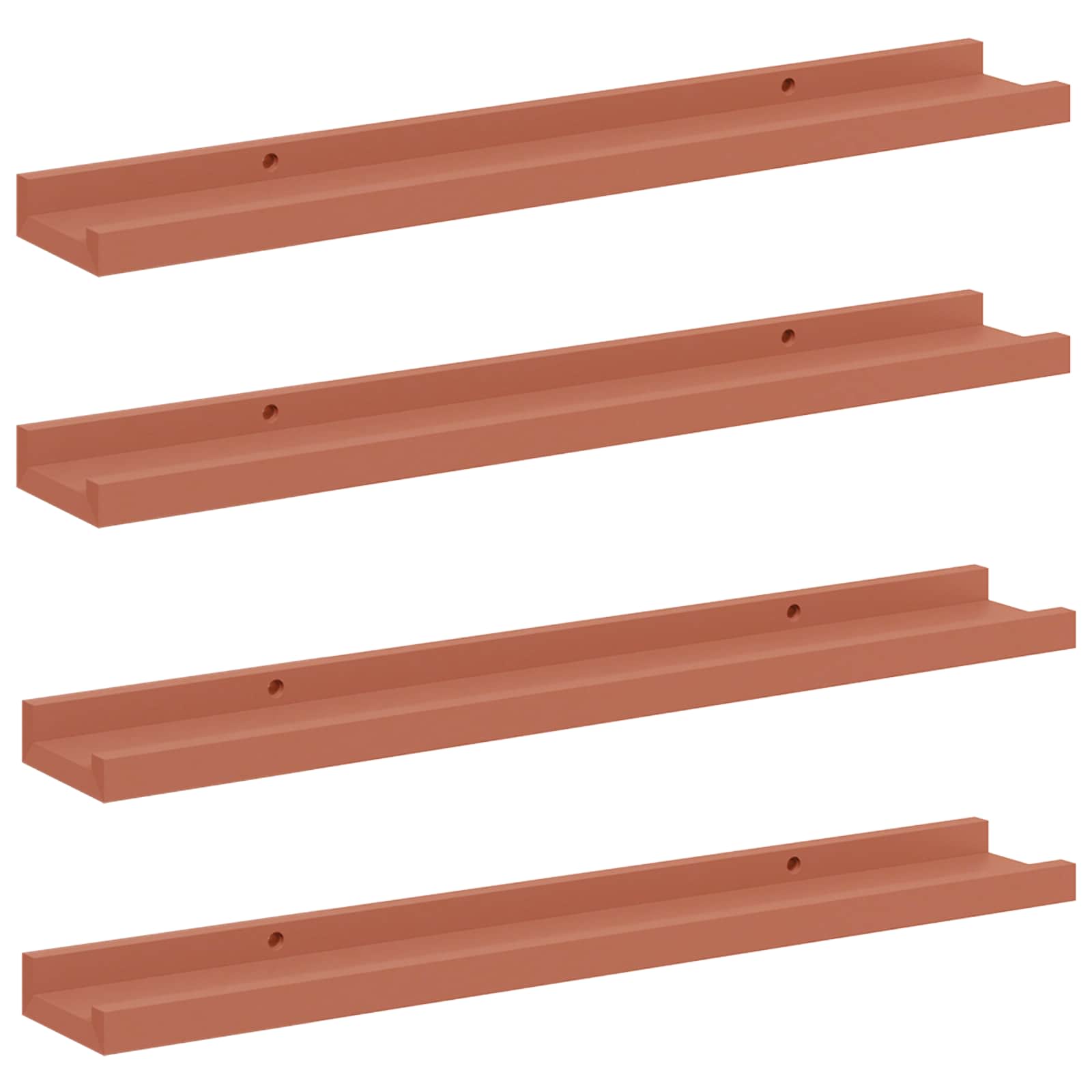 Scaffale da parete 4 pcs Rosso 60 x 9 x 3 cm Legno multistrato