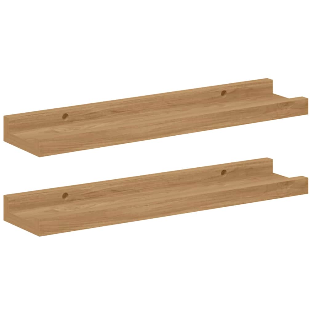 Scaffale da parete con lo scaffale 2 pcs Marrone 40 x 9 x 3 cm