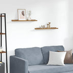 Scaffale da parete con lo scaffale 2 pcs Marrone 60 x 9 x 3 cm