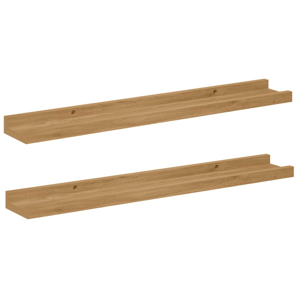 Scaffale da parete con lo scaffale 2 pcs Marrone 60 x 9 x 3 cm