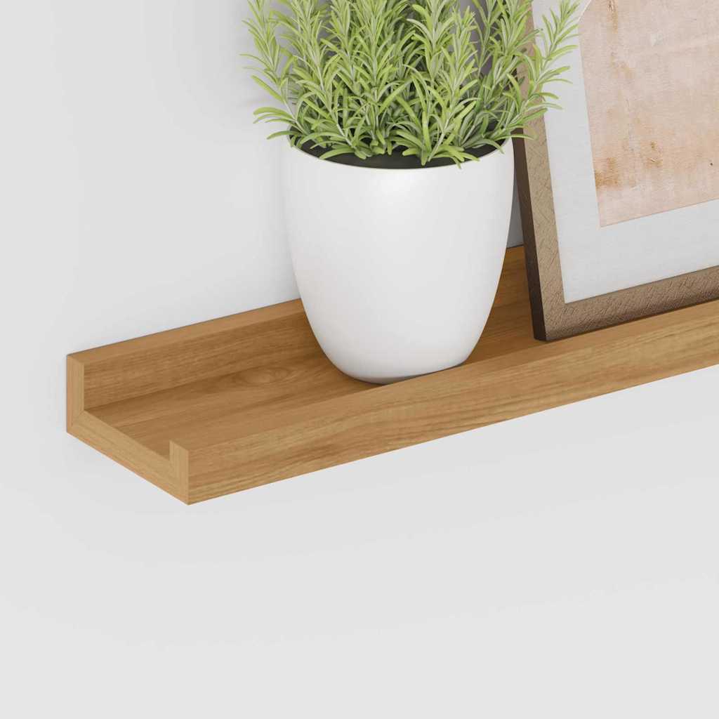 Scaffale da parete con lo scaffale 2 pcs Marrone 80 x 9 x 3 cm