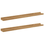 Scaffale da parete con lo scaffale 2 pcs Marrone 80 x 9 x 3 cm