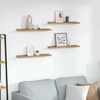 Scaffale da parete con lo scaffale 4 pcs Marrone 60 x 9 x 3 cm