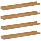 Scaffale da parete con lo scaffale 4 pcs Marrone 60 x 9 x 3 cm