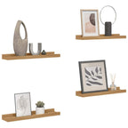 Scaffale da parete con lo scaffale 4 pcs Marrone 60 x 9 x 3 cm