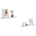 Scaffale da parete 2 pcs Marmo Bianco 40 x 9 x 3 cm