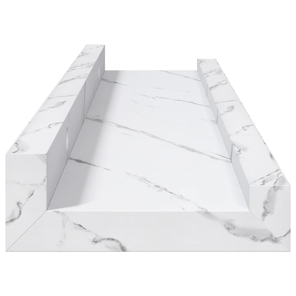 Scaffale da parete 2 pcs Marmo Bianco 40 x 9 x 3 cm