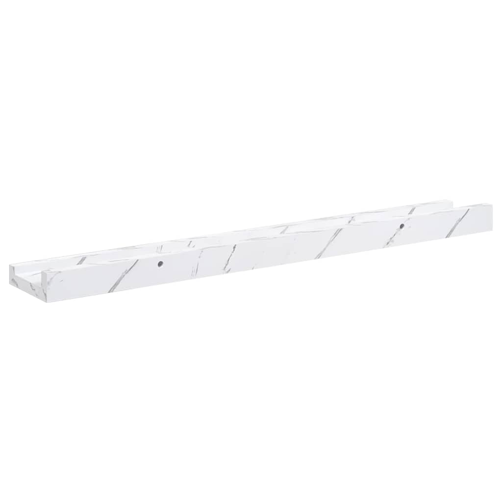 Scaffale da parete 2 pcs Marmo Bianco 60 x 9 x 3 cm