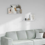 Scaffale da parete 2 pcs Marmo Bianco 80 x 9 x 3 cm