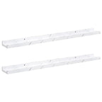 Scaffale da parete 2 pcs Marmo Bianco 80 x 9 x 3 cm