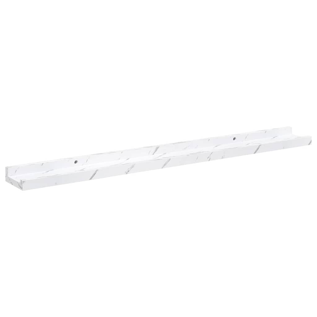 Scaffale da parete 2 pcs Marmo Bianco 80 x 9 x 3 cm
