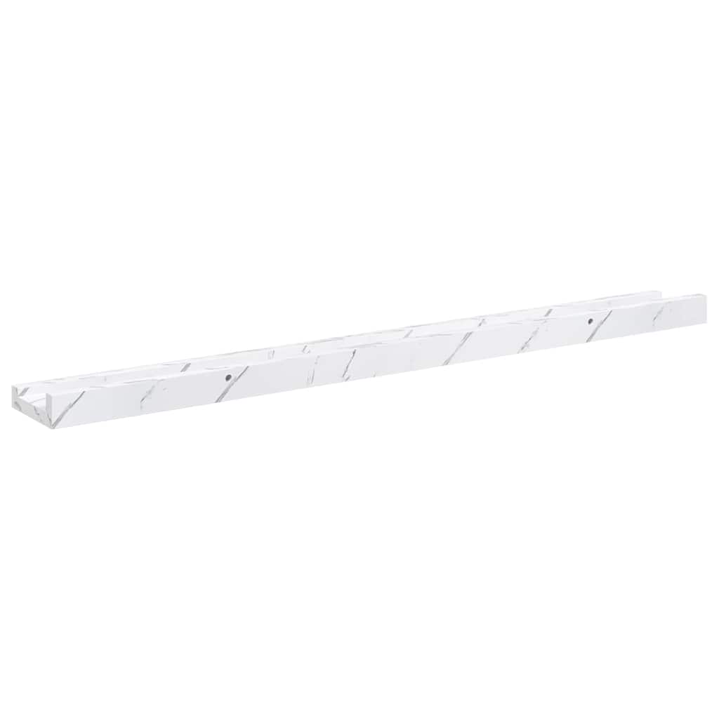 Scaffale da parete 2 pcs Marmo Bianco 80 x 9 x 3 cm