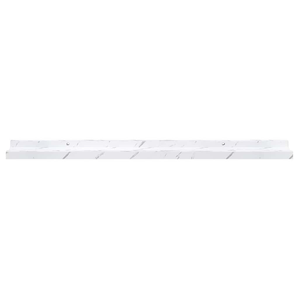 Scaffale da parete 2 pcs Marmo Bianco 80 x 9 x 3 cm