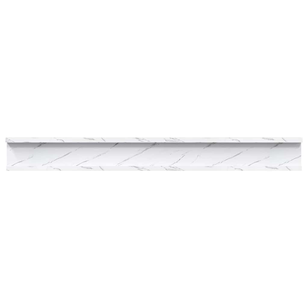 Scaffale da parete 2 pcs Marmo Bianco 80 x 9 x 3 cm