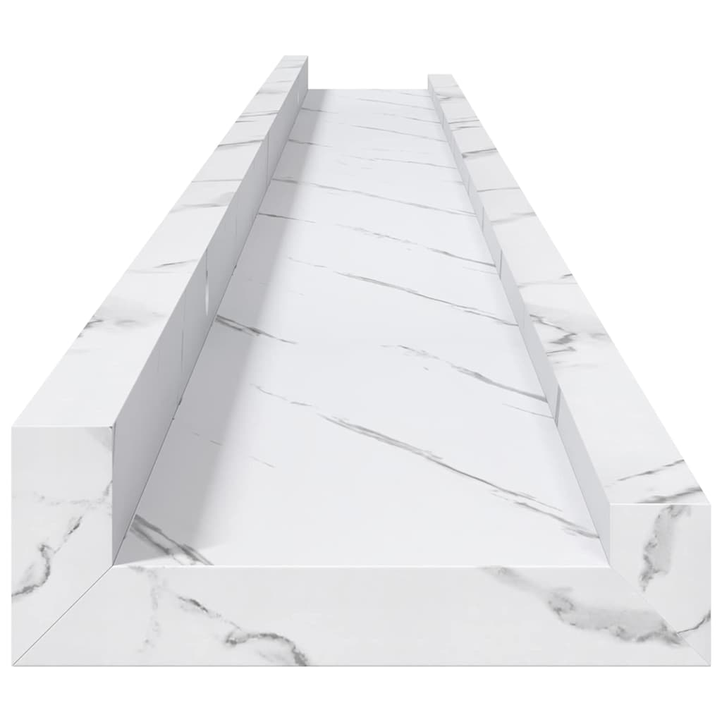 Scaffale da parete 2 pcs Marmo Bianco 100 x 9 x 3 cm
