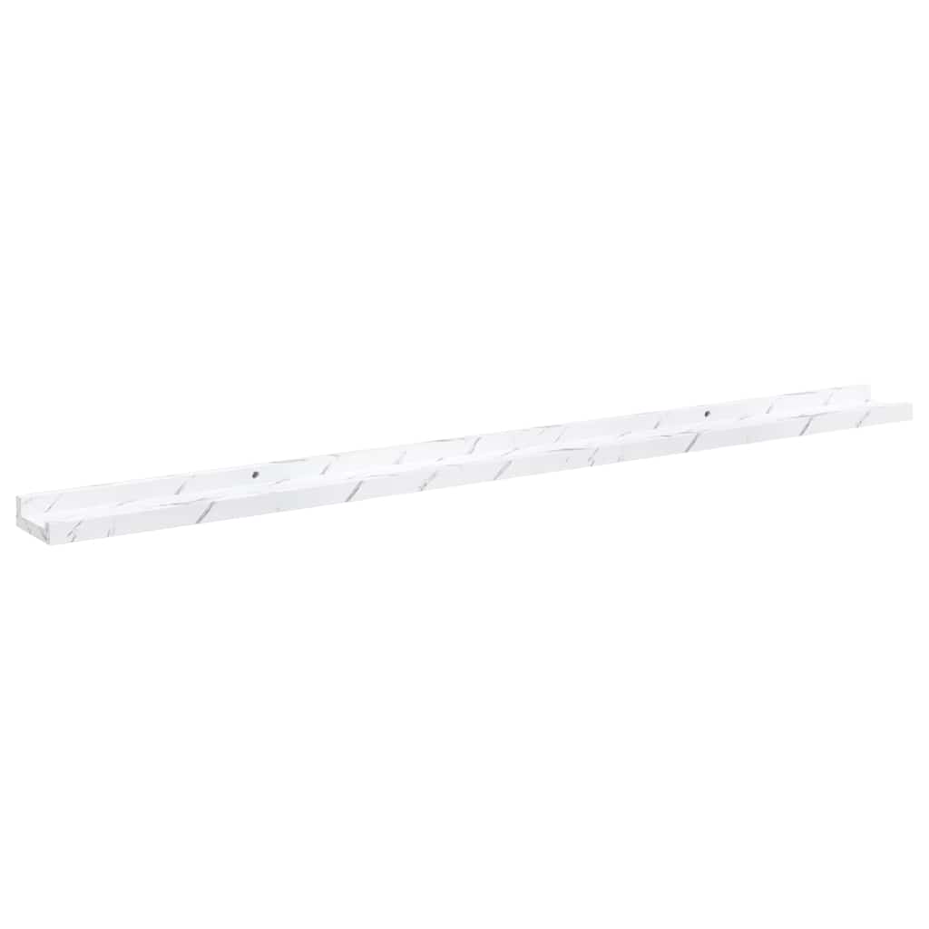Scaffale da parete 2 pcs Marmo Bianco 115 x 9 x 3 cm