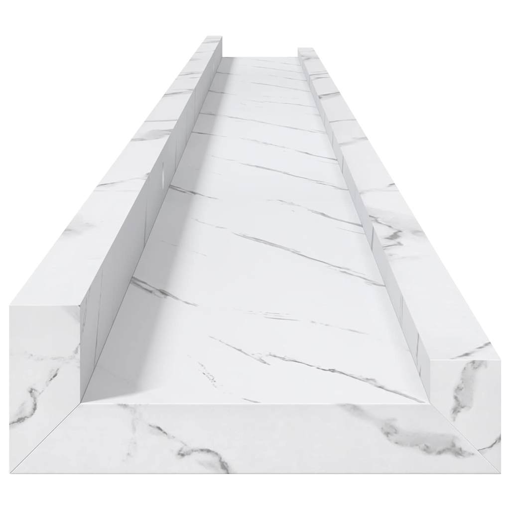 Scaffale da parete 2 pcs Marmo Bianco 115 x 9 x 3 cm