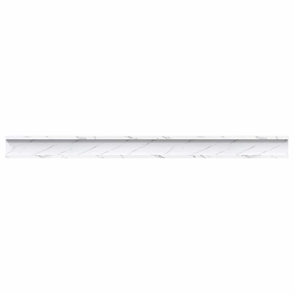 Scaffale da parete 2 pcs Marmo Bianco 115 x 9 x 3 cm