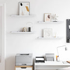 Scaffale da parete 4 pcs Marmo Bianco 60 x 9 x 3 cm